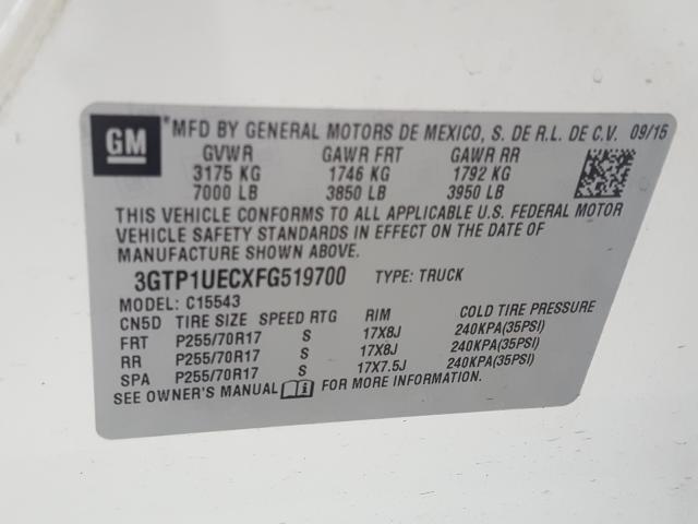 2015 GMC SIERRA C15 3GTP1UECXFG519700