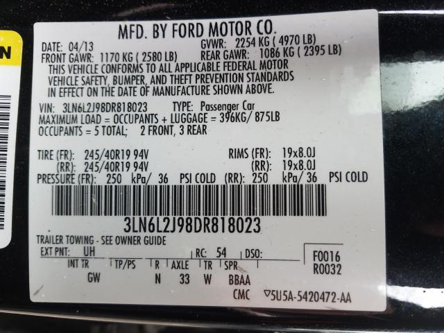 2013 LINCOLN MKZ 3LN6L2J98DR818023