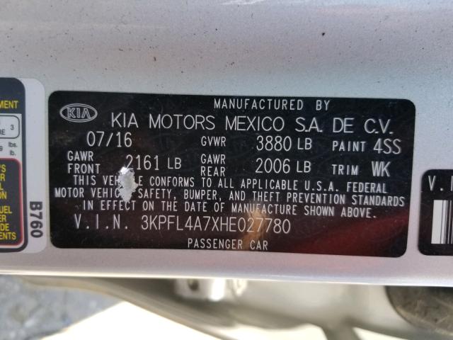 2017 KIA FORTE LX 3KPFL4A7XHE027780