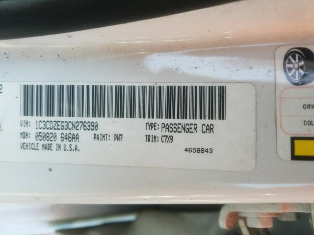 2012 DODGE AVENGER SX 1C3CDZEG3CN276390