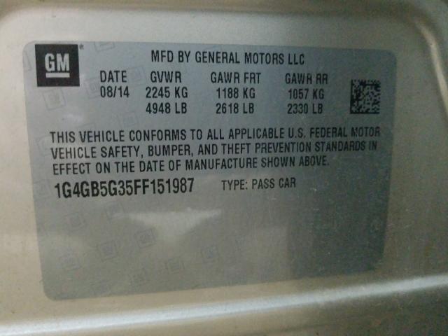 2015 BUICK LACROSSE 1G4GB5G35FF151987