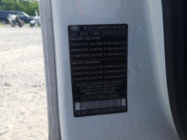 2011 LAND ROVER LR4 HSE LU SALAK2D44BA558835