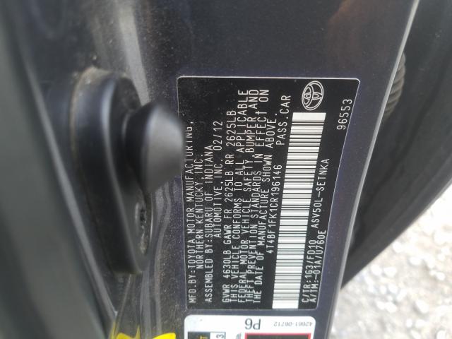2012 TOYOTA CAMRY BASE 4T4BF1FK1CR196146