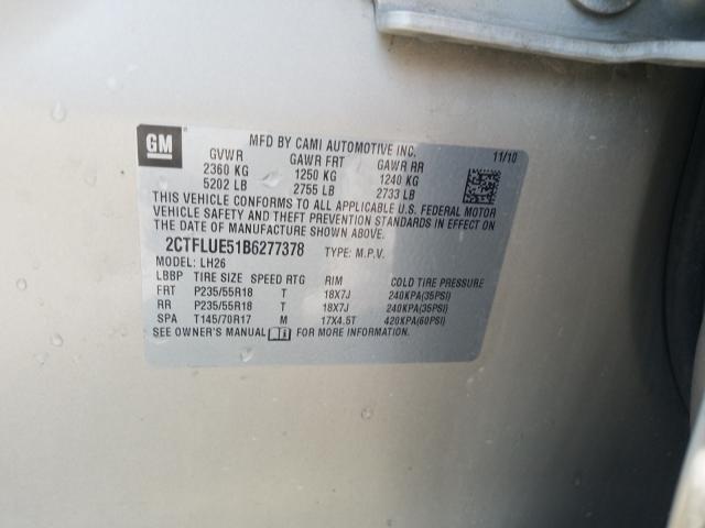 2011 GMC TERRAIN SL 2CTFLUE51B6277378