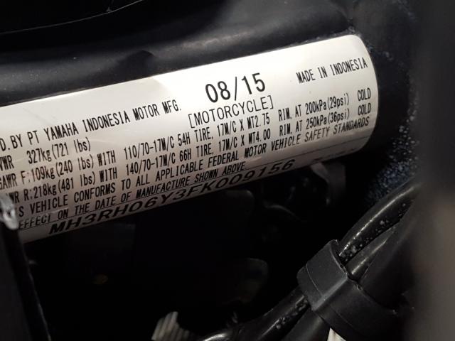 2015 YAMAHA YZFR3 MH3RH06Y3FK009156