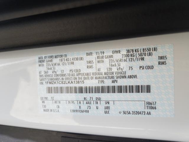 2020 FORD TRANSIT T- 1FMZK1C82LKA13815