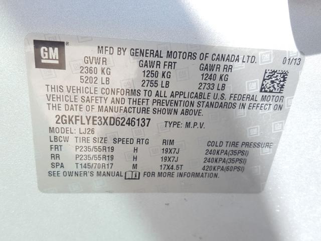 2013 GMC TERRAIN DE 2GKFLYE3XD6246137