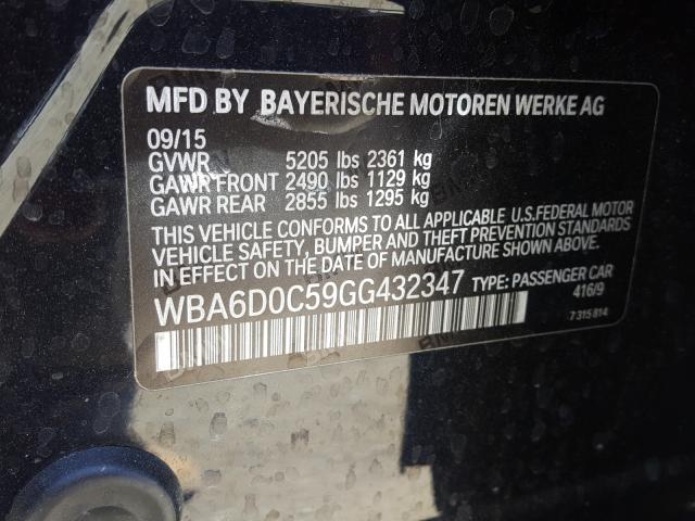 2016 BMW 640 I GRAN WBA6D0C59GG432347