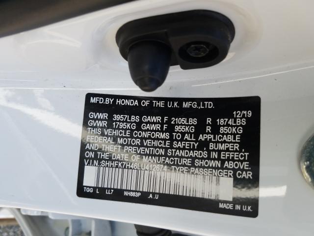 2020 HONDA CIVIC SPOR SHHFK7H46LU412674