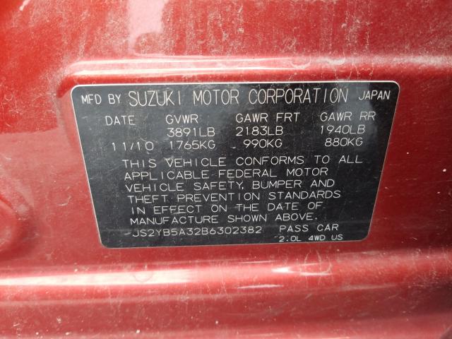 JS2YB5A32B6302382 Suzuki SX4
