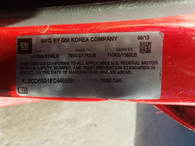 2014 CHEVROLET SPARK 1LT KL8CD6S91EC446589
