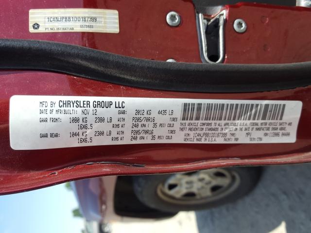 2013 JEEP PATRIOT SP 1C4NJPBB1DD187399