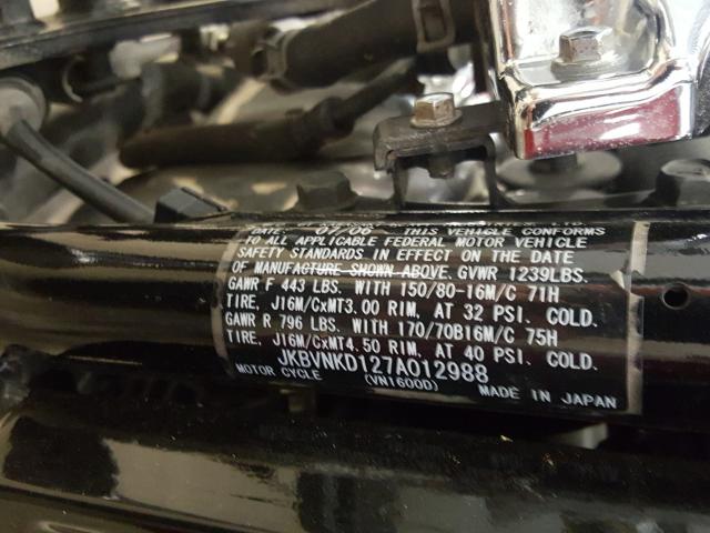 2007 KAWASAKI VN1600 D JKBVNKD127A012988