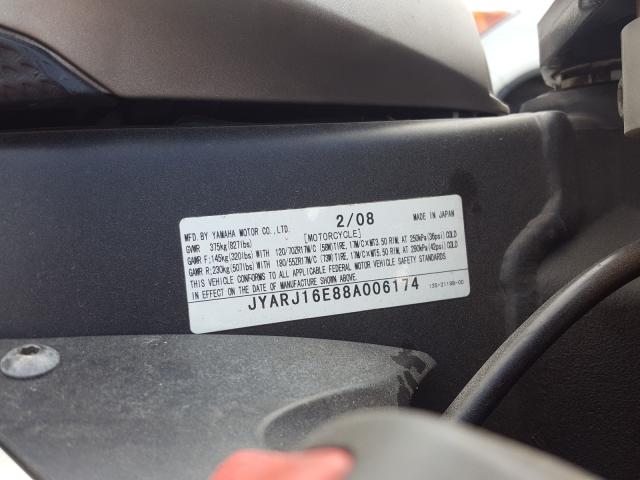 2008 YAMAHA YZFR6 JYARJ16E88A006174