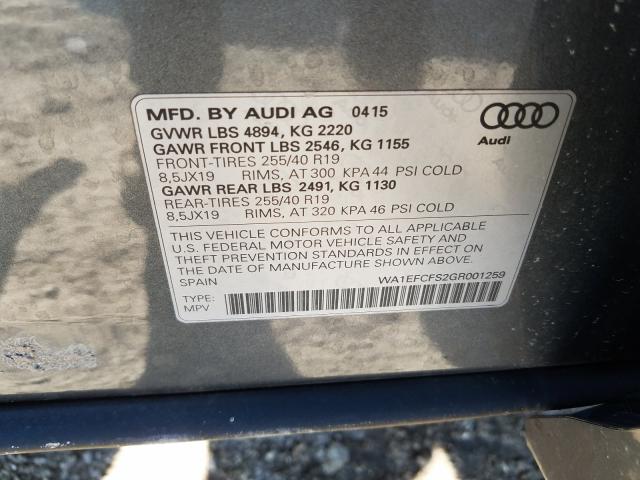 2016 AUDI Q3 PREMIUM WA1EFCFS2GR001259