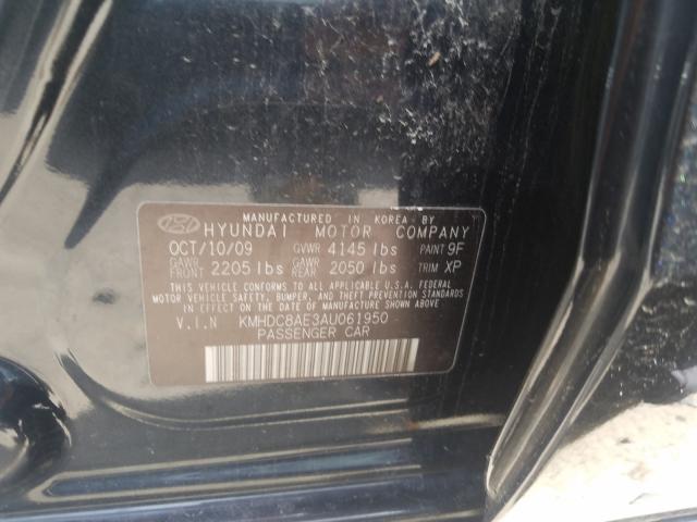 2010 HYUNDAI ELANTRA TO KMHDC8AE3AU061950