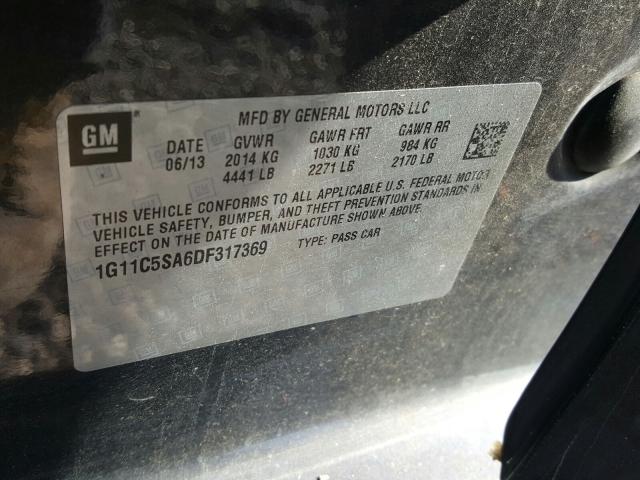 2013 CHEVROLET MALIBU 1LT 1G11C5SA6DF317369