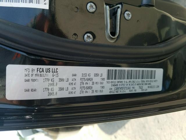 2015 RAM 1500 LARAM 1C6RR7NM5FS731643