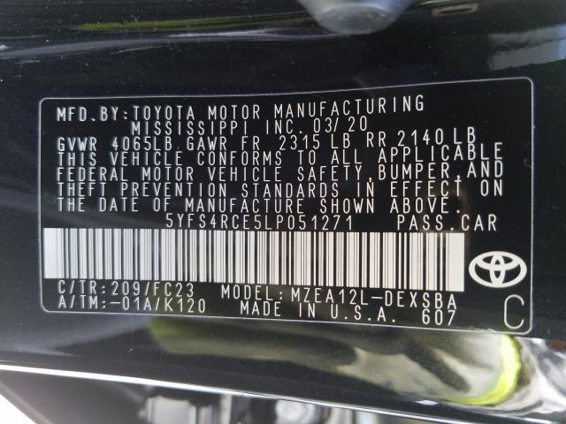 2020 TOYOTA COROLLA SE 5YFS4RCE5LP051271