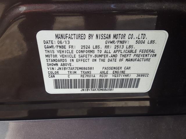 2014 INFINITI Q50 BASE JN1BV7AR7EM684581