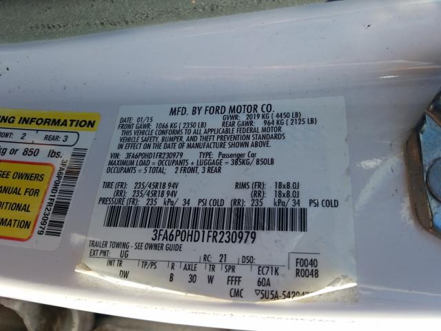 2015 FORD FUSION SE 3FA6P0HD1FR230979