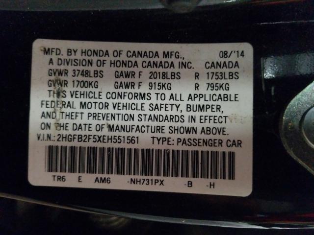 2014 HONDA CIVIC LX 2HGFB2F5XEH551561