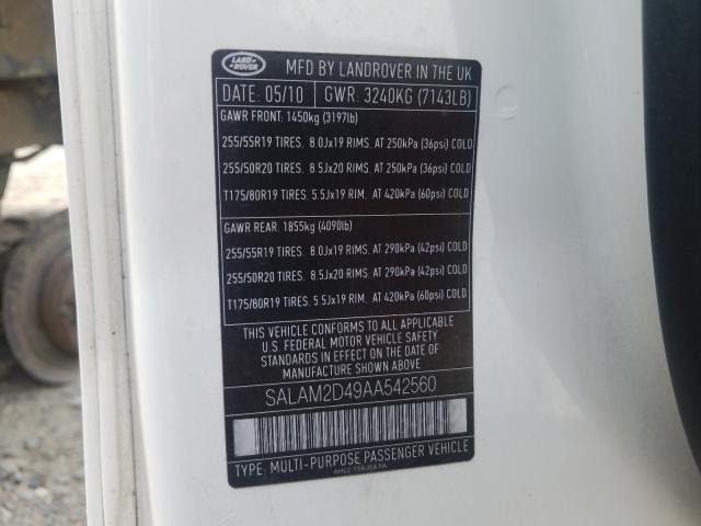 2010 LAND ROVER LR4 HSE PL SALAM2D49AA542560