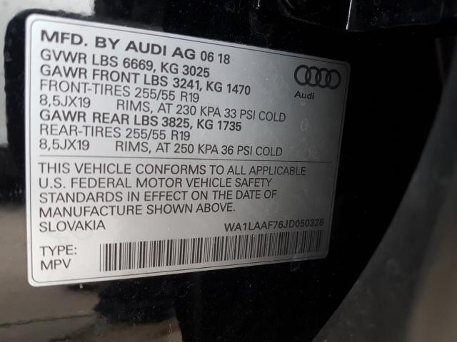 VIN WA1LAAF76JD050328 2018 Audi Q7, Premium Plus no.10