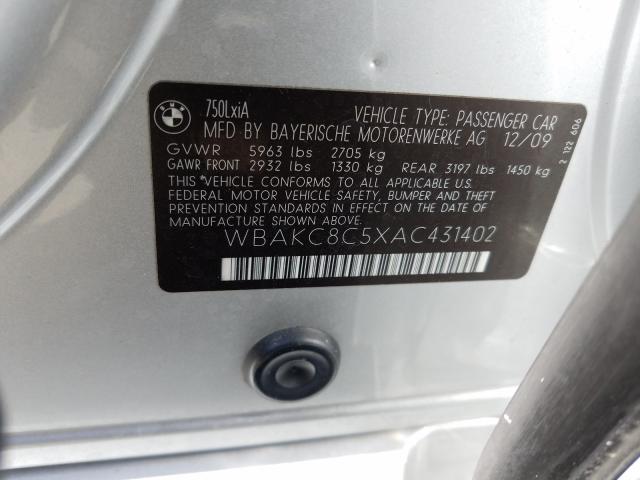 2010 BMW 750 LI XDR WBAKC8C5XAC431402