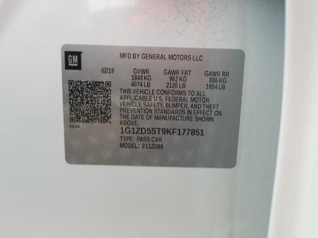 2019 CHEVROLET MALIBU LT 1G1ZD5ST9KF177851