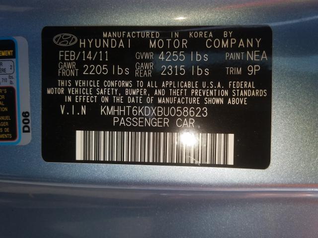 2011 HYUNDAI GENESIS 2. KMHHT6KDXBU058623