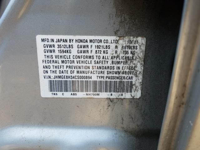 2012 HONDA FIT JHMGE8H34CS000894