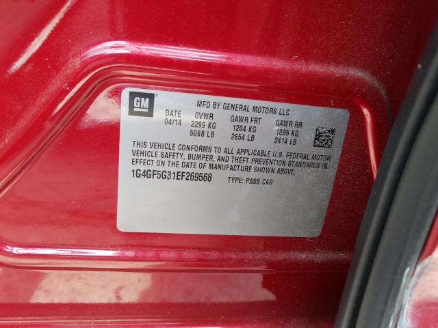 2014 BUICK LACROSSE T 1G4GF5G31EF269568