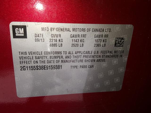 2014 CHEVROLET IMPALA LTZ 2G1155S38E9159381