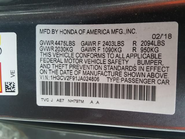 2018 HONDA ACCORD 1HGCV2F91JA024806