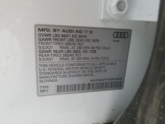 VIN WA1VAAF71KD018025 2019 Audi Q7, Prestige no.10