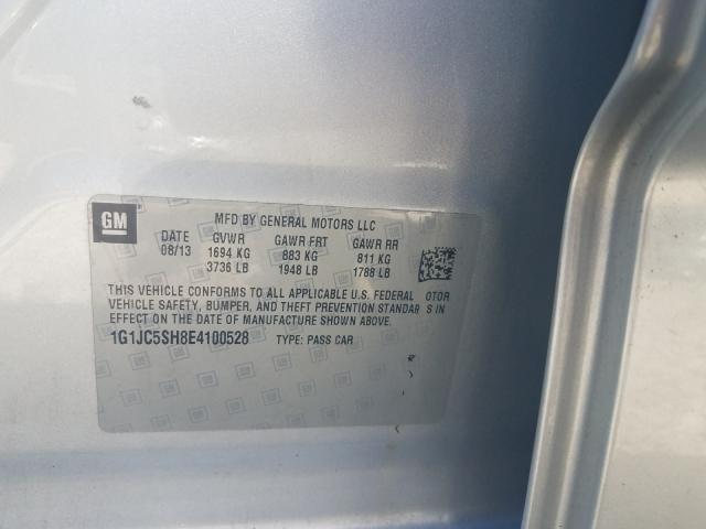 2014 CHEVROLET SONIC LT 1G1JC5SH8E4100528
