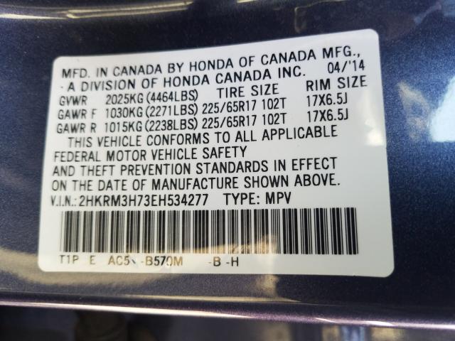 2014 HONDA CR-V EXL 2HKRM3H73EH534277