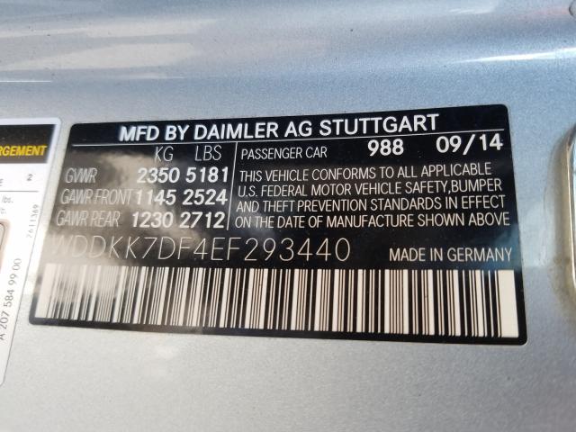 2014 MERCEDES-BENZ E 550 WDDKK7DF4EF293440