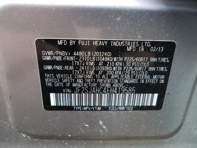 2014 SUBARU FORESTER 2 JF2SJAHC4EH419585