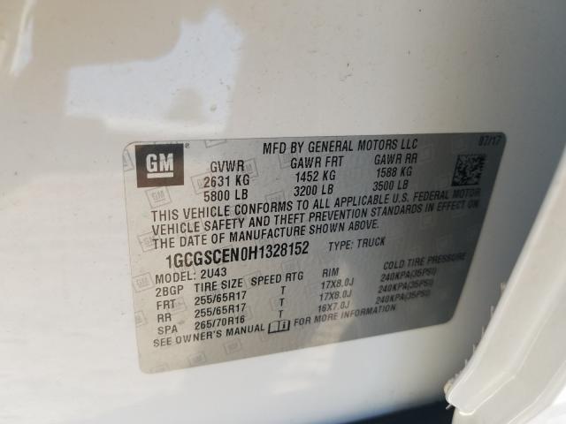 2017 CHEVROLET COLORADO L 1GCGSCEN0H1328152
