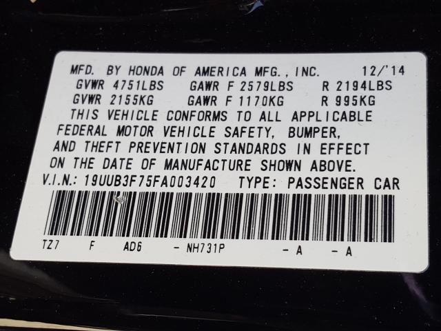 2015 ACURA TLX ADVANC 19UUB3F75FA003420