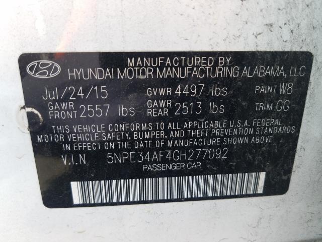 2016 HYUNDAI SONATA 5NPE34AF4GH277092