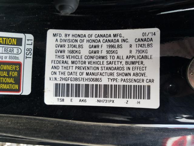 2014 HONDA CIVIC LX 2HGFG3B57EH506865