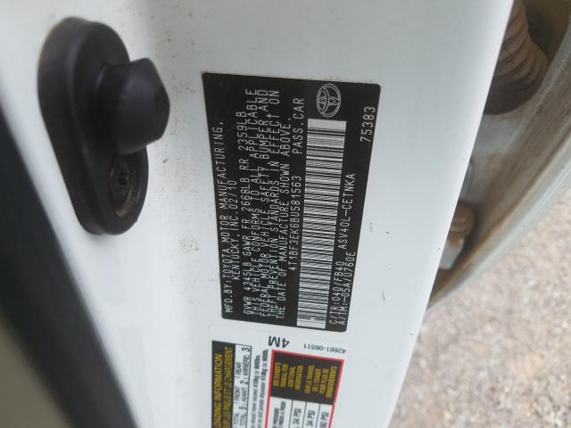 2011 TOYOTA CAMRY BASE 4T1BF3EK6BU581563