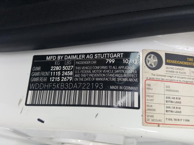 2013 MERCEDES-BENZ E 350 WDDHF5KB3DA722193