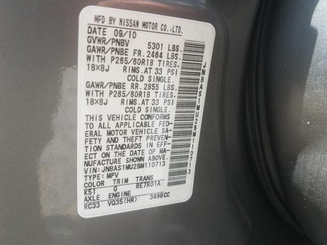2011 INFINITI FX35 JN8AS1MU2BM110713