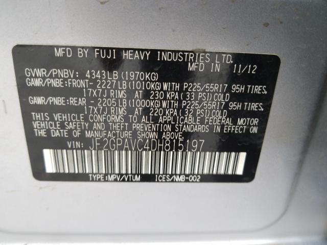 2013 SUBARU XV CROSSTR JF2GPAVC4DH815197