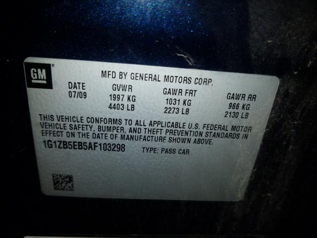 2010 CHEVROLET MALIBU 1G1Z85E85AF103298