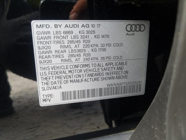 VIN WA1VAAF71JD020291 2018 Audi Q7, Prestige no.10